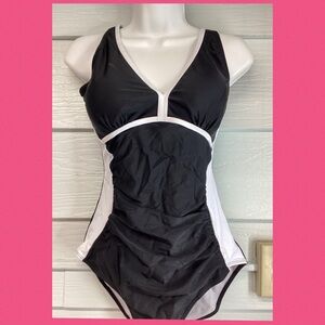 Black & White One-Piece Women's Swimsuit.49